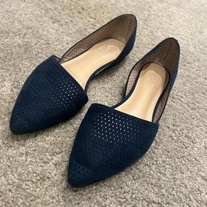 Franco Sarto Navy Cut Out Flat